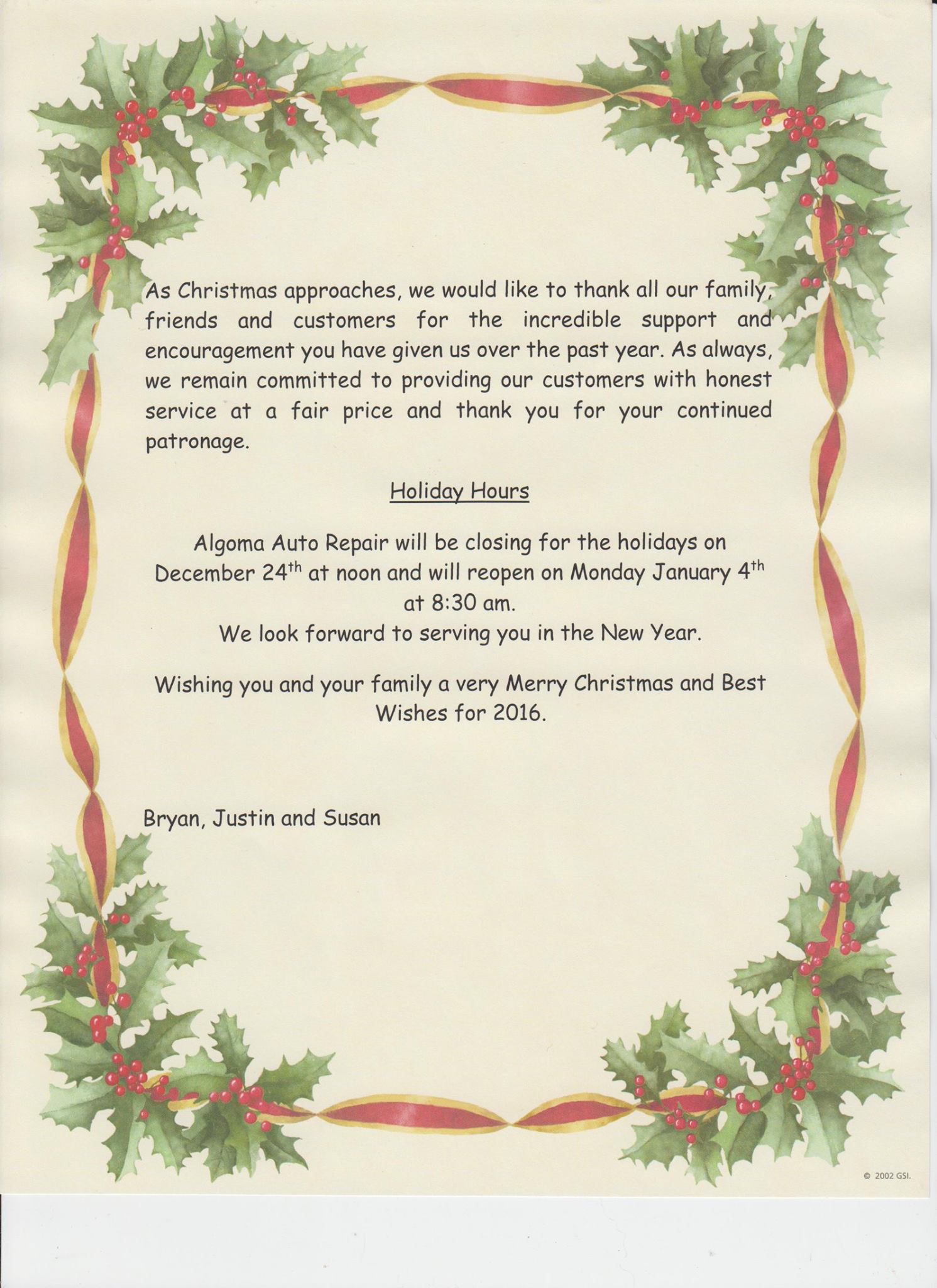 Under-vehicle repair at Algoma Auto Repair